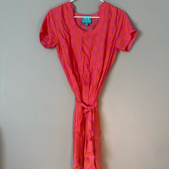 escapada Dresses & Skirts - Escapada Orange Sundress with Flutter Sleeves and V-Neck